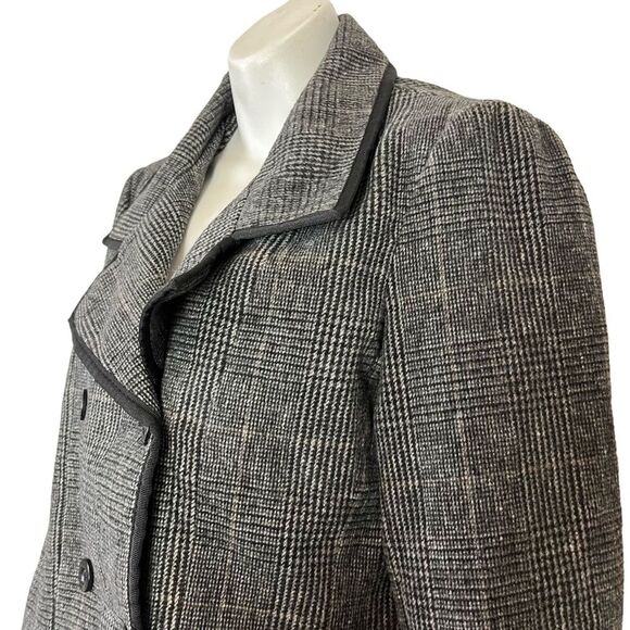 ATHENA MARIE Gray Academia Double Breast Plaid Wool Blend Jacket Suit Preppy M - Picture 5 of 14